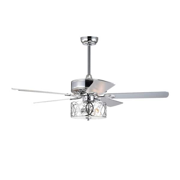 Modland Light Pro 52 in. Modern Chrome Indoor Ceiling Fan with Light and Remote