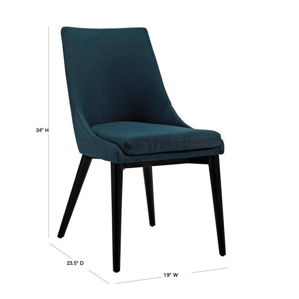 Azure Parsons Upholstered Side Chair with Tapered Wood Legs