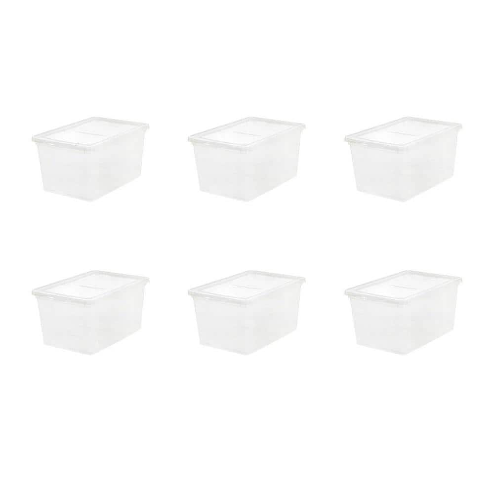 Sterilite 20 Quart Gasket Box, Stackable Storage Bin with Latching Lid, 6  Pack, 6pk - Foods Co.