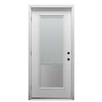 36 in. x 80 in. Internal Blinds Right-Hand Outswing Full Lite Clear Low-E Primed Steel Prehung Front Door w/ Brickmould