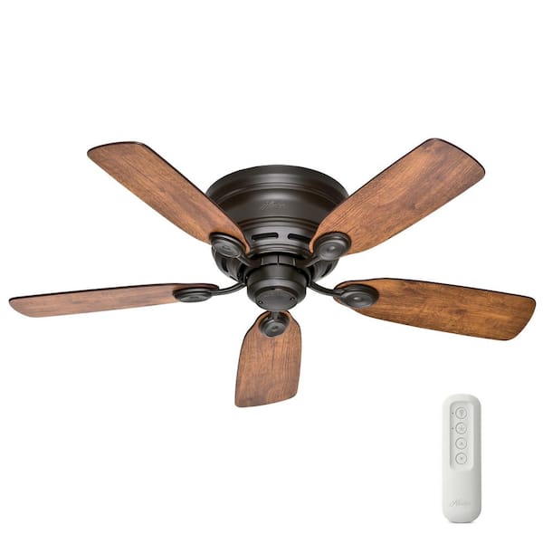 Hunter Low Profile IV 42 in. Indoor New Bronze Ceiling Fan with Remote