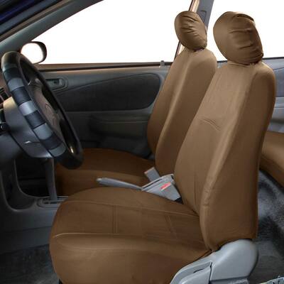Premium PU Leather 47 in. x 23 in. x 1 in. Half Set Front Seat Covers