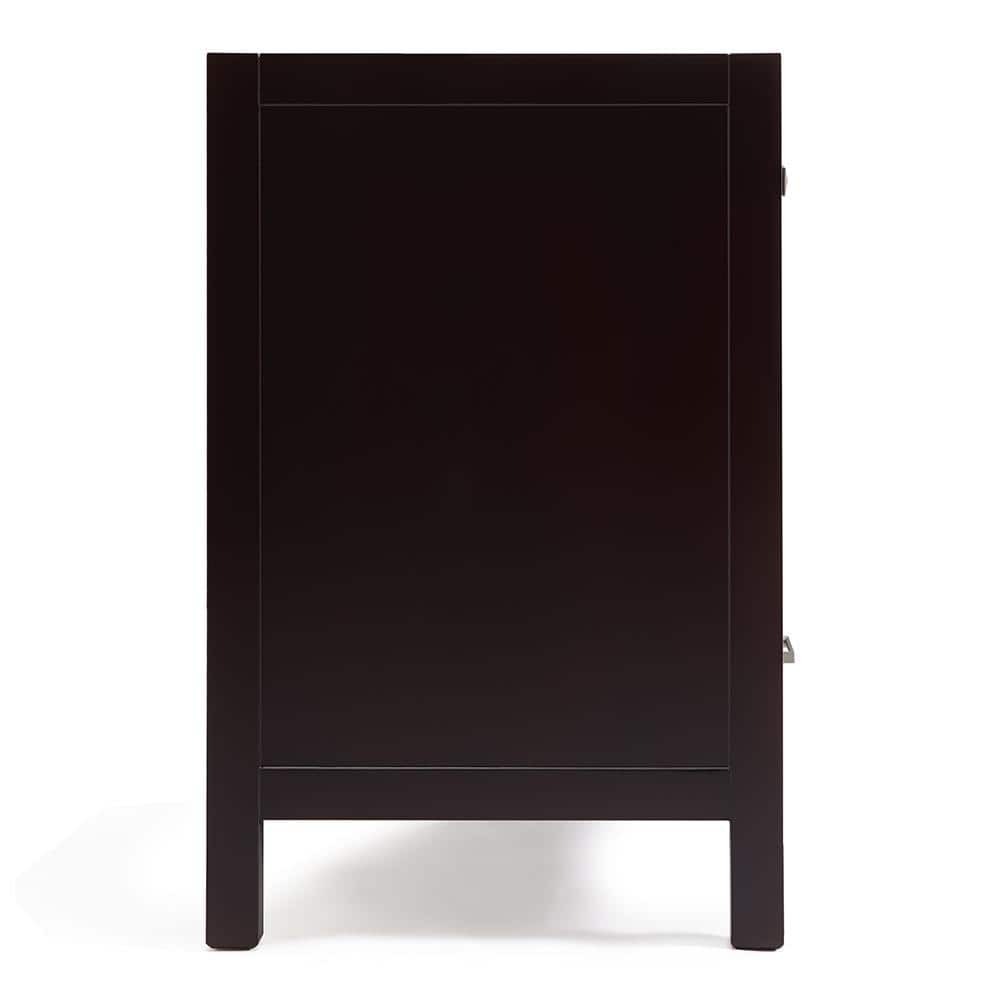 Cambridge Espresso 60" Double Vanity Cabinet with Nickel Hardware