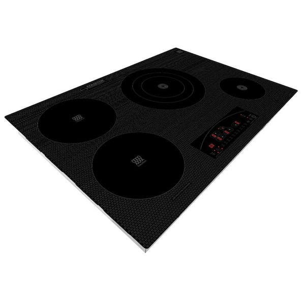 30 in. 4-Elements Built in Electric Induction and Ceramic Burner Cooktop in Black Equator Design Any Cookware Compatible