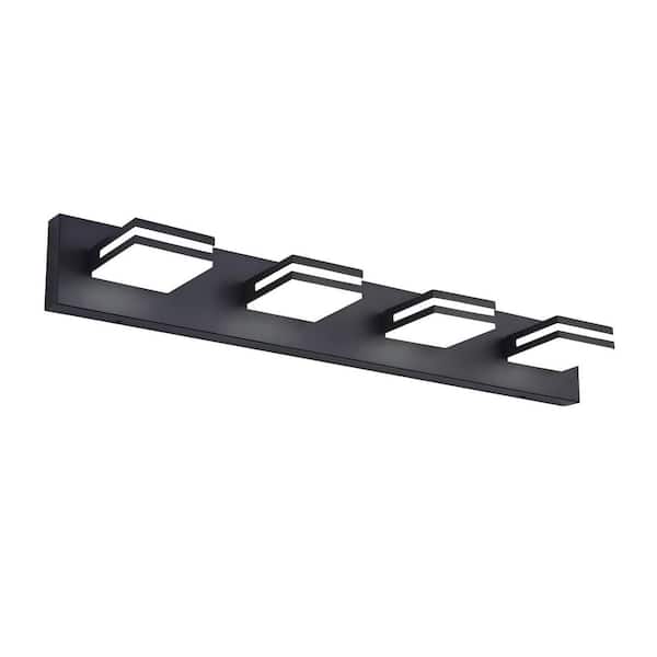 Modern 40.6 in. 5-Light LED Black Vanity Light