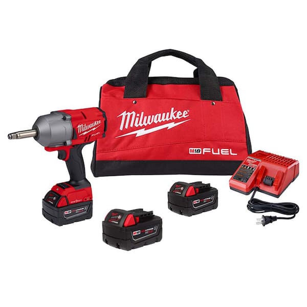 Milwaukee M18 FUEL ONE-KEY 18V Li-Ion Brushless Cordless 1/2 in. Ext Anvil Controlled Torque Impact Wrench w/Resistant Batteries