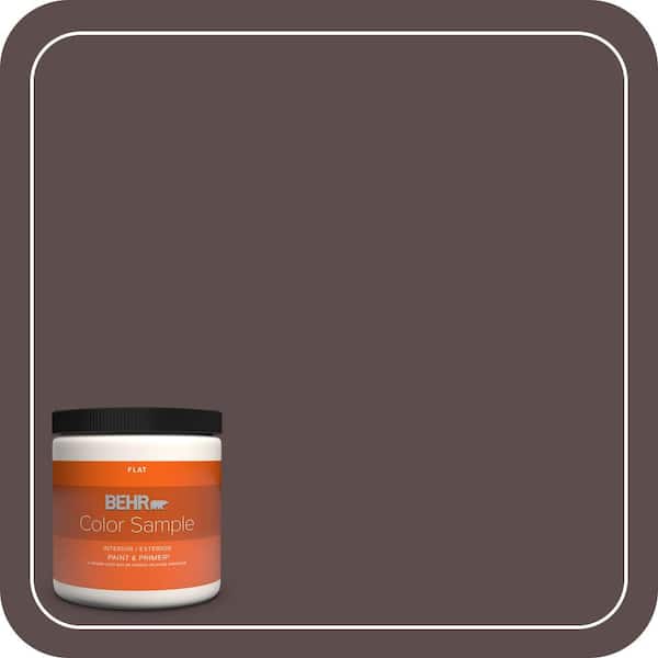 BEHR PREMIUM PLUS 8 oz. #740B-7 Smooth Coffee Flat Interior/Exterior Paint & Primer Color Sample