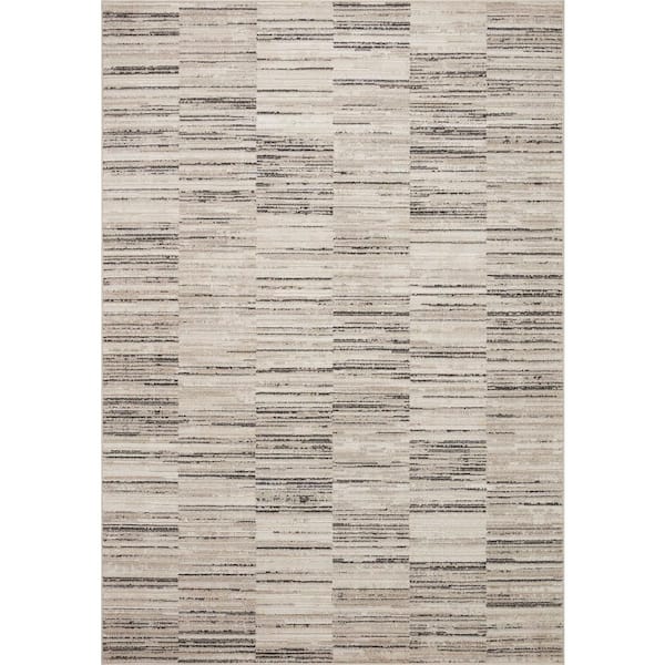 LOLOI II Darby Charcoal/Sand 18 in. x 18 in. Sample Transitional Modern Area Rug
