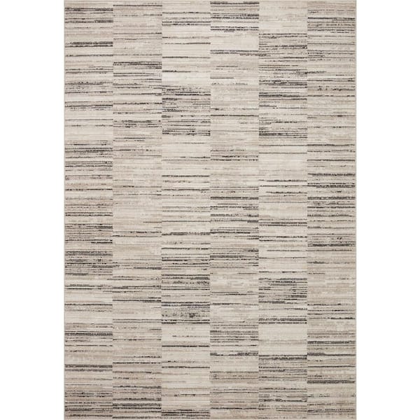 LOLOI II Darby Charcoal/Sand 6 ft. 7 in. x 9 ft. 3 in. Transitional Modern Area Rug