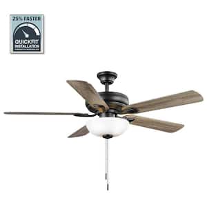 Rothley II 52 in. Indoor LED Matte Black Ceiling Fan with Light, Reversible Motor and Reversible Blades Included