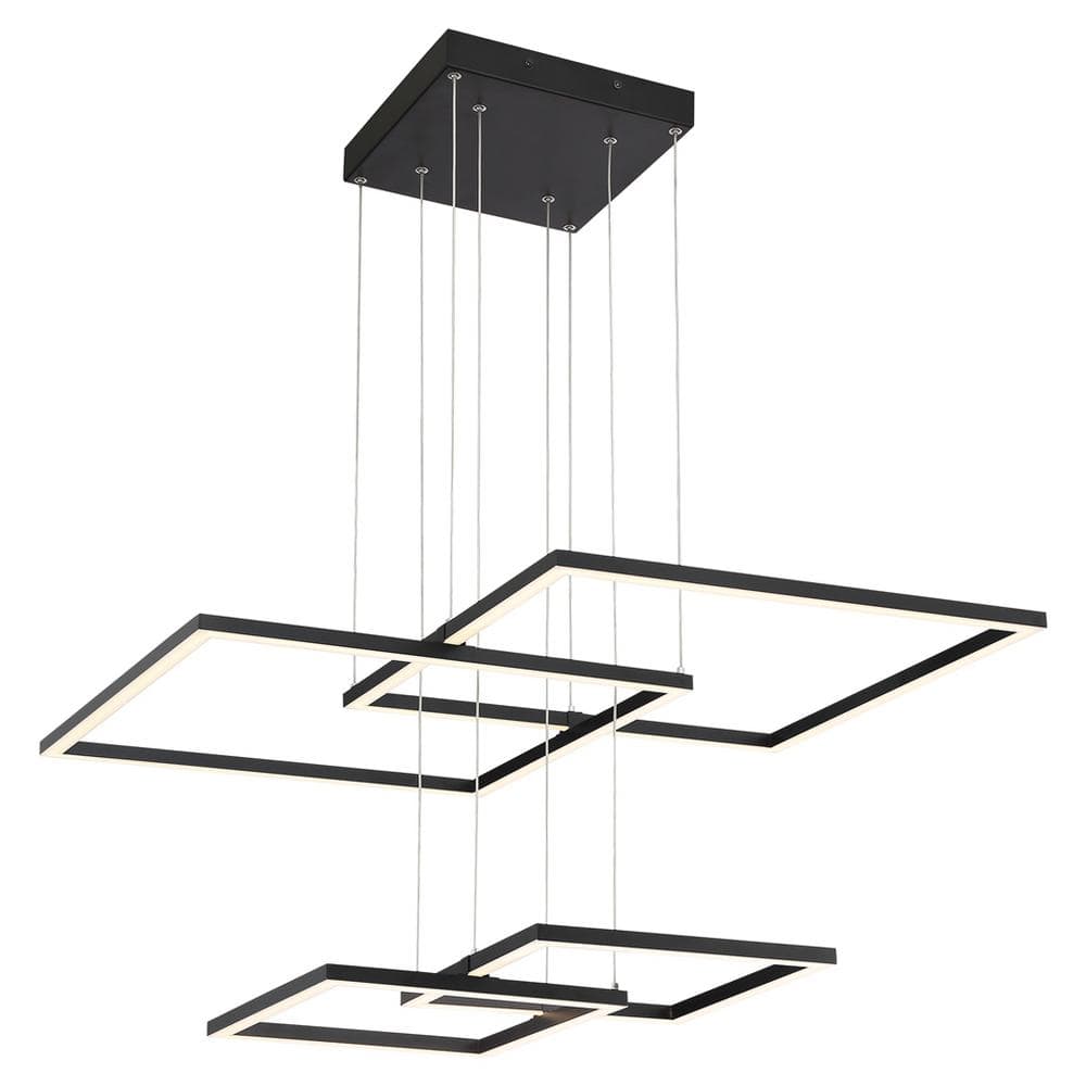 Squared 75-Watt Black Integrated LED Pendant