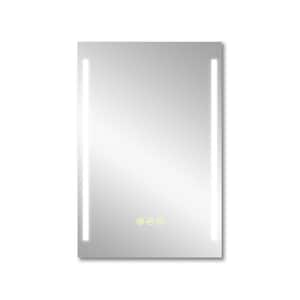 24 in. W x 36 in. H Rectangular Frameless Anti-Fog Wall Mounted LED Light Bathroom Vanity Mirror in Silver