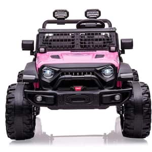24V 2 Seaters Kids Ride Truck with Remote Control, 9AH Battery Two 120W Motors Kids Electric Car, LED Headlights, Pink