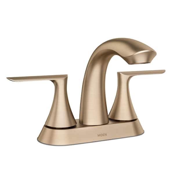 MOEN Findlay 4 in. Centerset Double-Handle Bathroom Faucet in Bronzed Gold