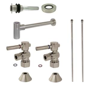 Trimscape Traditional Plumbing Sink Trim Kit 1-1/4 in. Brass with P- Trap and Drain in Brushed Nickel