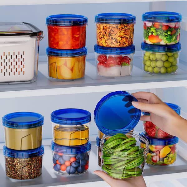 6-Pack 16 oz. Twist Top Leakproof Freezer Storage Containers Set Reusable Microwave Dishwasher Safe Small Food Container