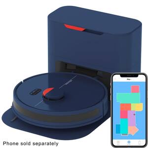 Dustin 12.5 in. Robotic Vacuum with Smart Navigation, Bagless, Replaceable Filter, Multisurface in Blue