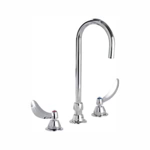 Commercial 8 in. Widespread 2-Handle Bathroom Faucet with Gooseneck Spout in Chrome