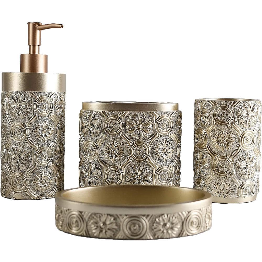 Bathroom Accessories Set 4 -Pieces Resin Gift Set Apartment Necessities