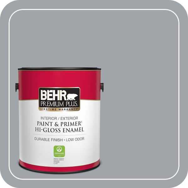 BEHR PREMIUM PLUS 1 gal. #ECC-33-1 Iron Wood Hi-Gloss Enamel Interior/Exterior Paint & Primer