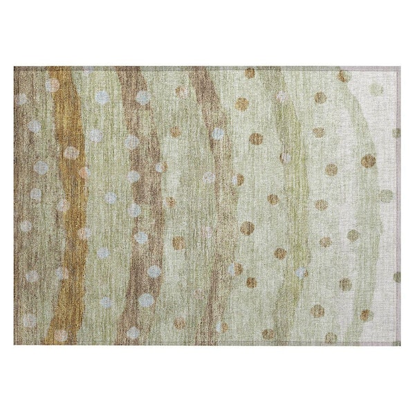 Chantille Machine Washable Indoor/Outdoor Abstract ACN2696 Sage 2 ft. x 3 ft. Accent Rug
