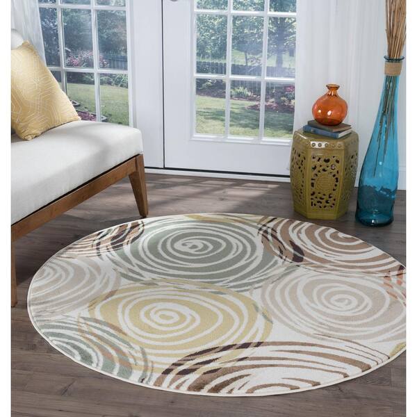 Tayse Rugs Deco Ivory 5 Ft Contemporary Round Area Rug Dco1016 6rnd The Home Depot Tayse Rugs Deco Ivory 5 Ft, Contemporary Round Rugs
