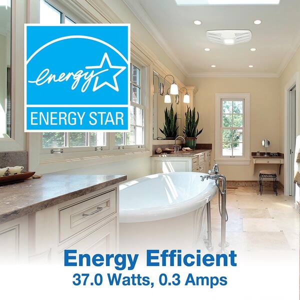 ENERGY STAR Certified Ultra Quiet Variable Dual Speed Ceiling Bathroom Exhaust Fan with LED Light ENERGY STAR Certified Ultra Quiet Variable Dual Speed Ceiling Bathroom Exhaust Fan with LED Light