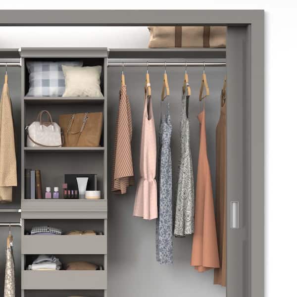 36.02 in. W Smoky Taupe Modular Storage Shelf and Hang Rod Kit