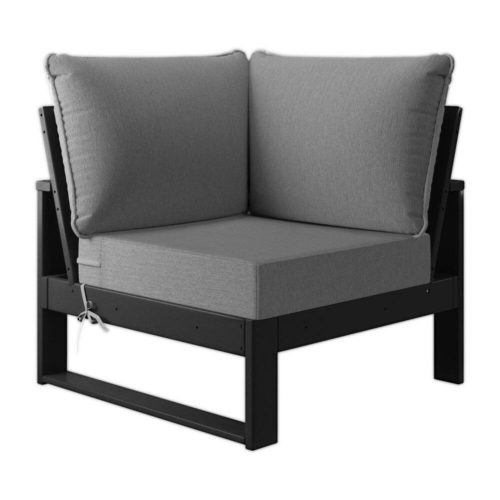 Endless Outdoor Patio Deep Seating Corner Chair with Black Plastic Frame and Gray Side Tie Cushions price history on PriceWatchPro