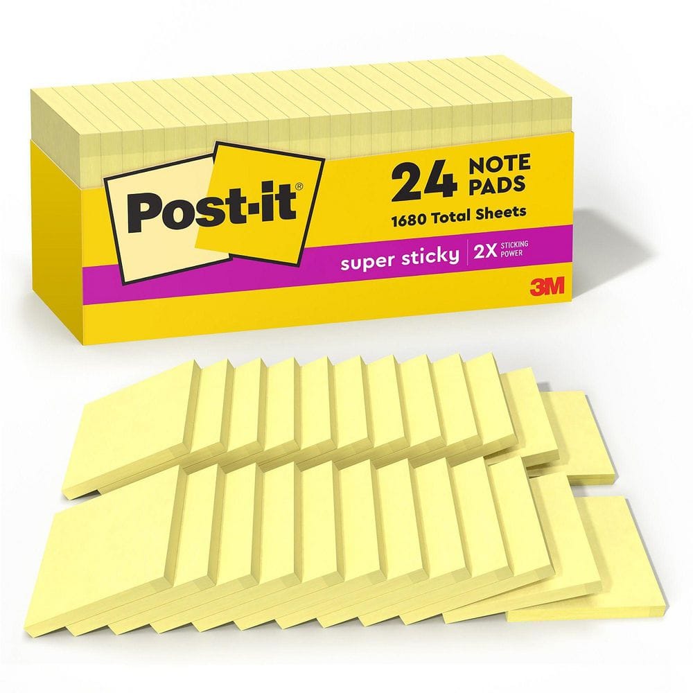 Post-It Super Sticky Notes Pack of 24 MMM65424SSCP - The Home Depot
