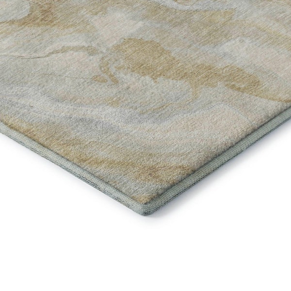 Mayfield Premium Machine Washable Abstract AMF1707 Beige 8 ft. x 10 ft. Area Rug