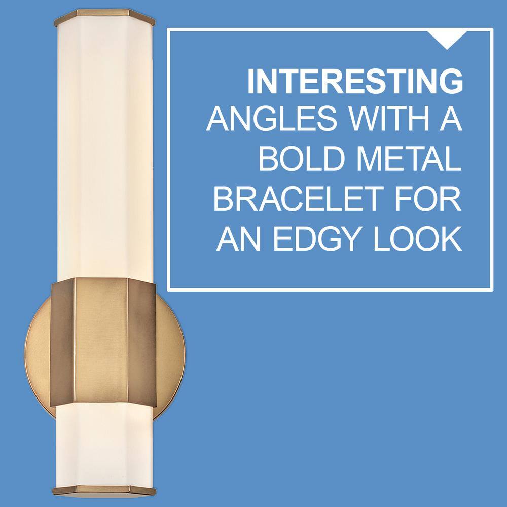 Heritage Brass Cylinder Wall Sconce with Etched Glass