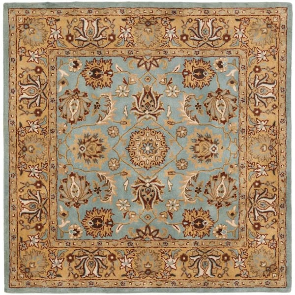 SAFAVIEH Heritage Blue/Gold 8 ft. x 8 ft. Square Border Area Rug