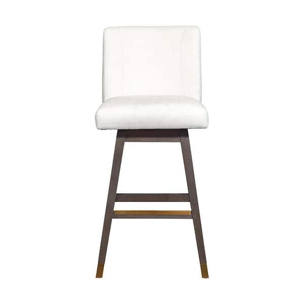 HomeRoots 30 in. Pearl High Back Wood Counter Height Bar Chair with Upholstery Seat