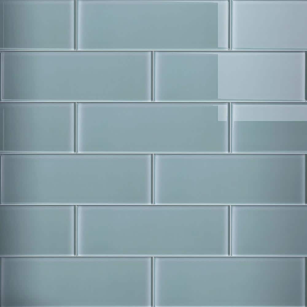 Crystile Light Gray 12 in. x 4 in. Subway Glossy Glass Mosaic Tile Sample price history on PriceWatchPro