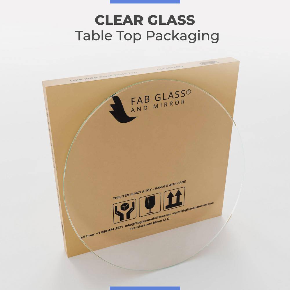 36" Clear Tempered Glass Round Table Top with Ogee Edge