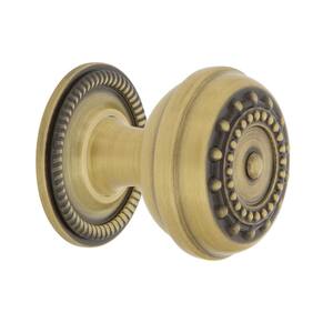 Meadows 1-3/8 in. Antique Brass Cabinet Knob with Rope Rose