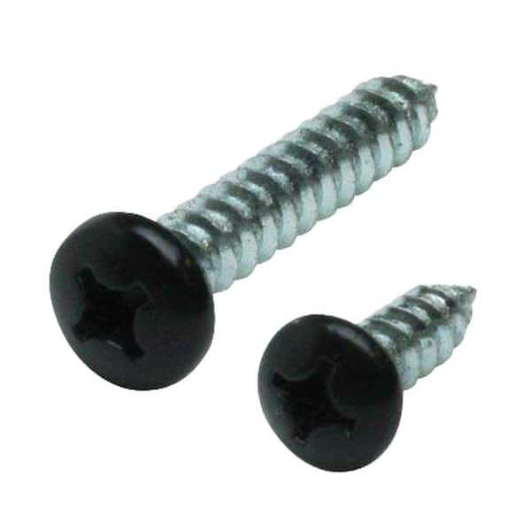 #14 x 1-1/2 in. and #12 x 3/4 in. Black Heavy Duty Shelf Bracket Screw Kit (12-Pack)