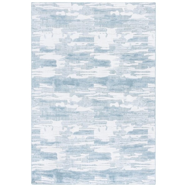 Mirage 6 ft. x 9 ft. Light Blue/Ivory Abstract Area Rug