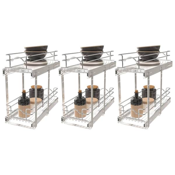 Rev-A-Shelf Chrome Steel Pull Out Shelf Organizer (3-Pack)