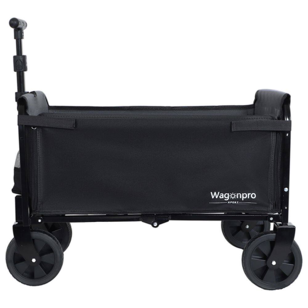 Black 3 cu. ft. Steel Garden Cart, All-in-One Convertible Folding Camping Wagon Cart, Included Dog Tether price history on PriceWatchPro