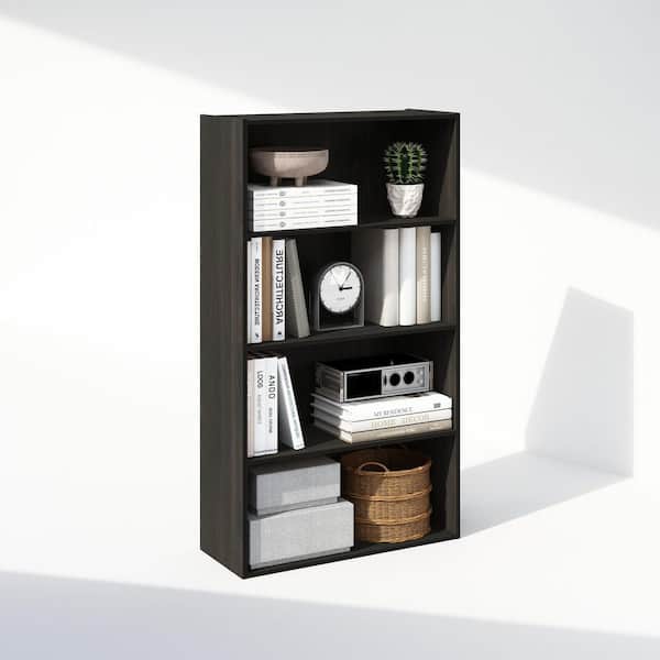 Furinno Simple 41.7 in. Tall Espresso Wood 4-Shelf Bookcase