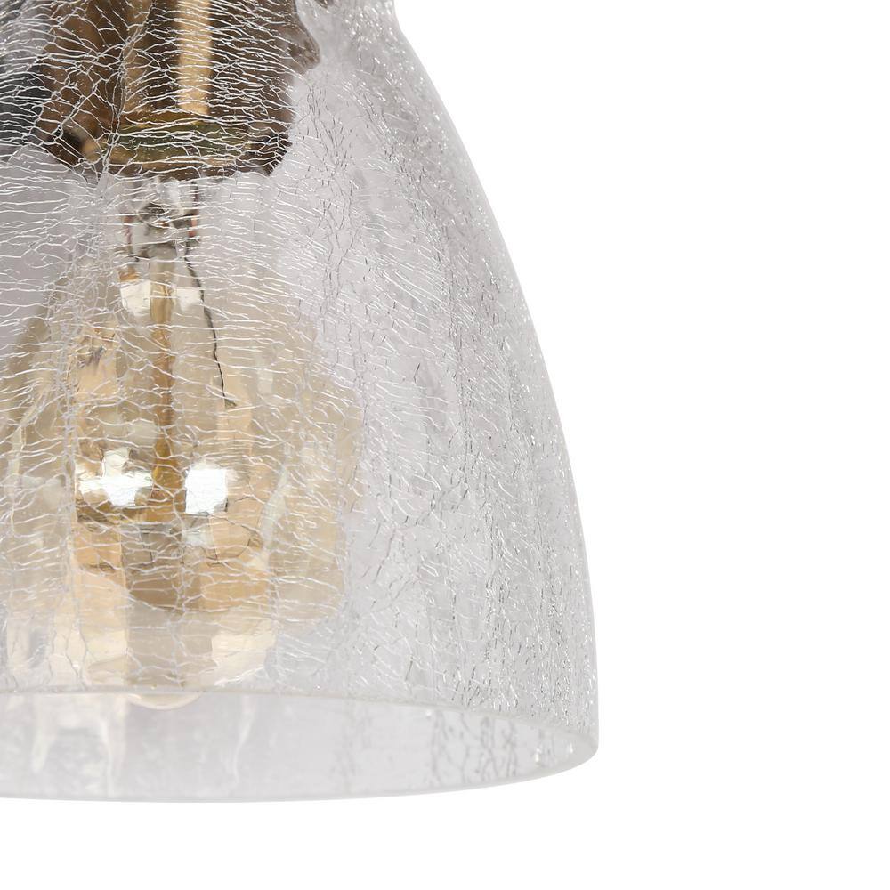 Aidtyrtm 22.4" Matte Black and Gold Crackled Glass Vanity Light