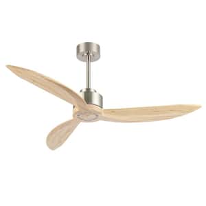 52 in. 6 Speed Ceiling Fan without Light in Nickel with Remote Control