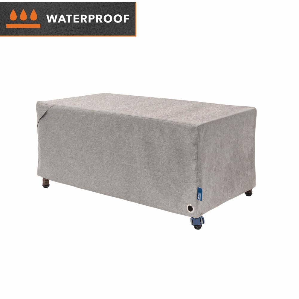 Granite Gray Waterproof Patio Fire Pit Cover, 42"L x 22"W x 17"H