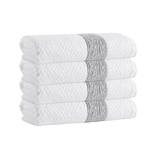 Anton 4-Pieces White Turkish Cotton Bath Towels