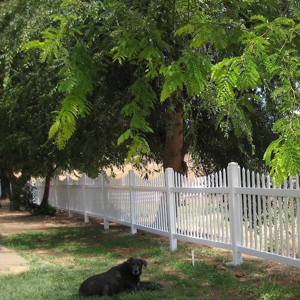 Weatherables Stratford 5 ft. H x 8 ft. W White Vinyl Picket Fence Panel Kit