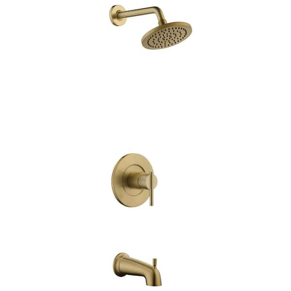 Dorind Single-Handle 1-Spray Tub and Shower Faucet in Brushed Gold