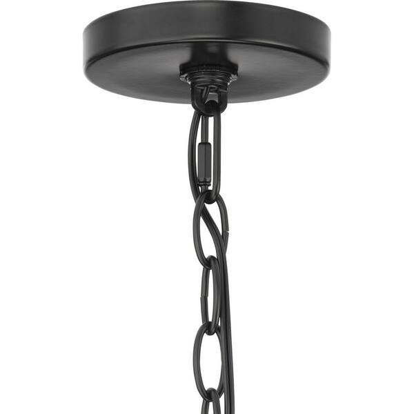 Progress Lighting Pellum Collection 25 in. 5-Light Matte Black Modern Traditional Chandelier for Dining Room