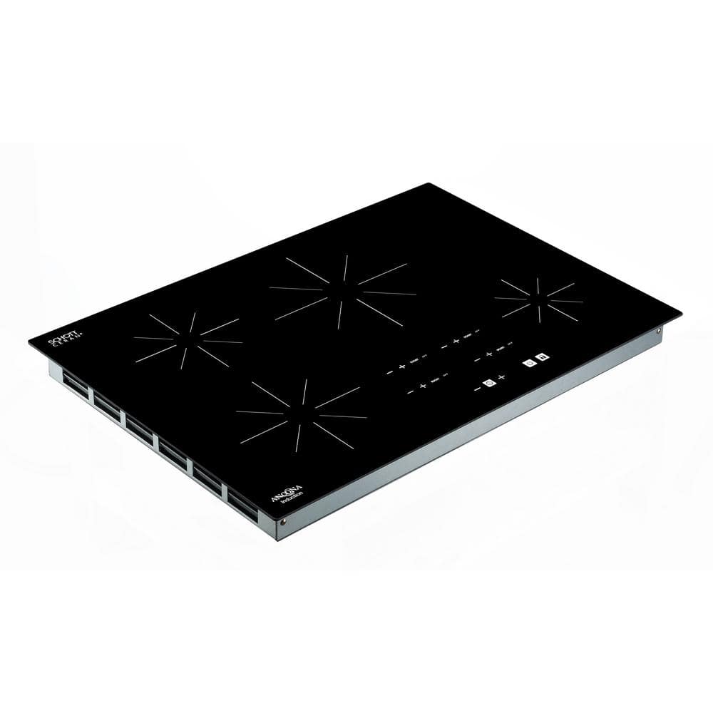 Chef 30 in. Glass-Ceramic Induction Cooktop in Black with 4 Elements Featuring Individual Boost Function